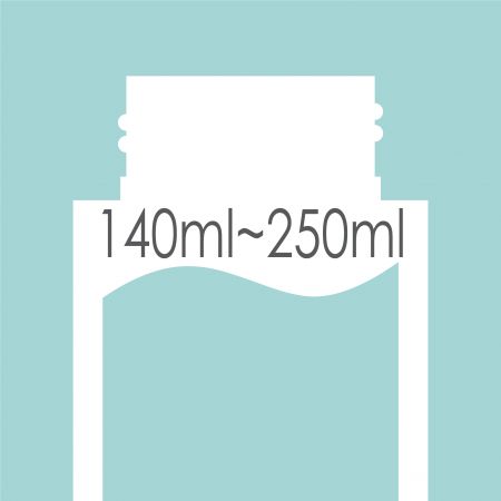 Bouteille de 121 ml - 299 ml. - Capacité de 140 ml - 299 ml.