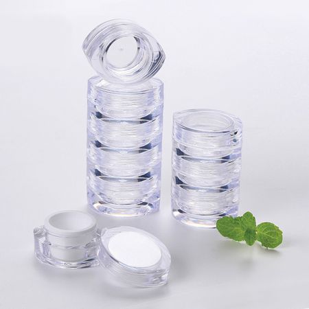 Jar cosmétique oval en couleur PS - Jar cosmétique oval en couleur PS