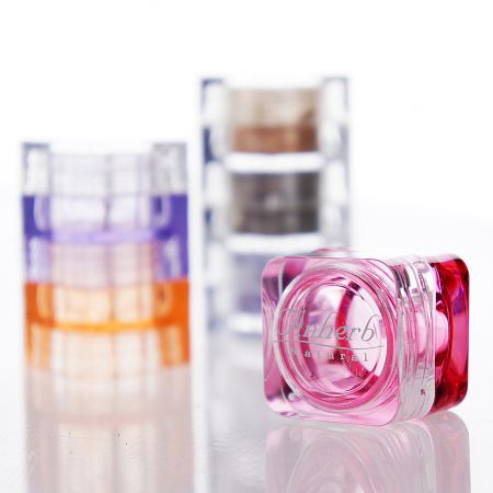 Contenants de maquillage carrés empilables - Bocal cosmétique carré empilable PS