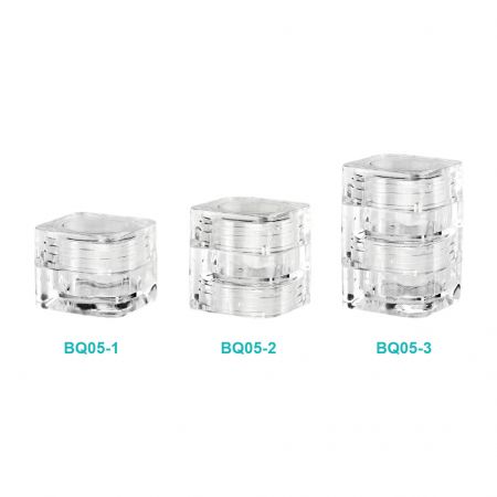Pot cosmétique carré empilable couleur PS.
