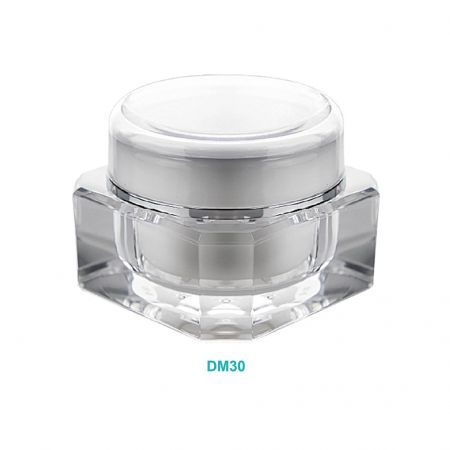 Pot de crème en acrylique de 30 ml avec diamant - Pot de crème en acrylique de 30 ml avec diamant