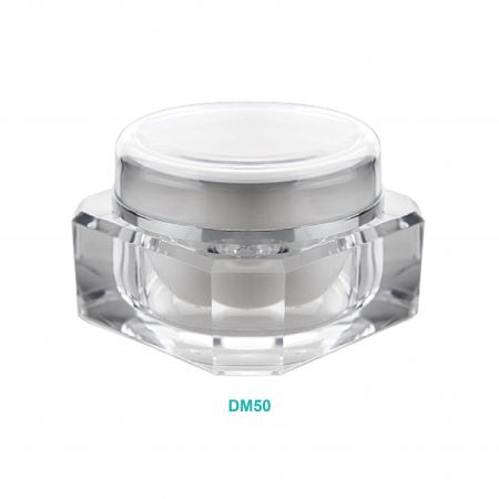 Pot de crème en acrylique de 50 ml avec diamants - Pot de crème en acrylique de 50 ml avec diamants