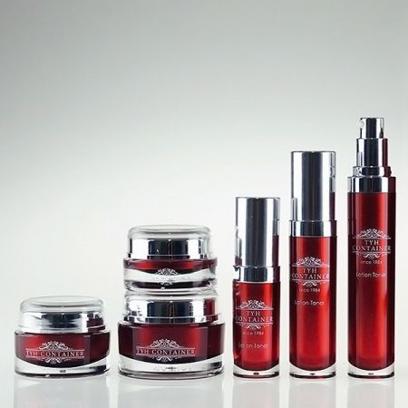 Ensemble de formes de bouteilles en plastique et de pots cosmétiques ronds - Ensemble de cosmétiques en acrylique rond