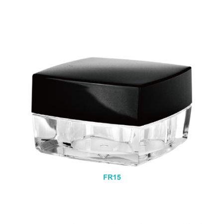Pot carré en acrylique de 15 ml - Pot carré en acrylique de 15 ml