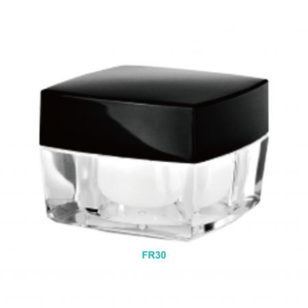 Pot carré en acrylique de 30 ml - Pot carré en acrylique de 30 ml