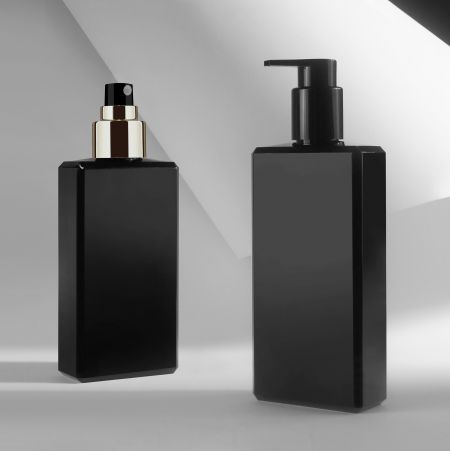 Bouteille cosmétique rectangulaire PETG série GAM-PT.
