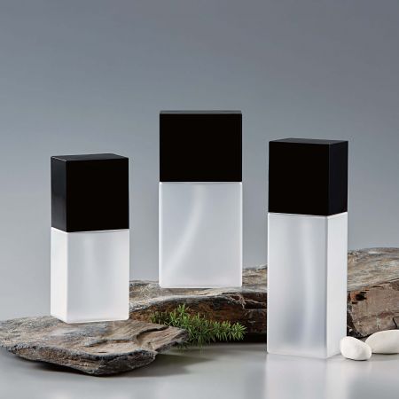 Bouteilles cosmétiques rectangulaires en PETG - Bouteille cosmétique rectangulaire en PETG
