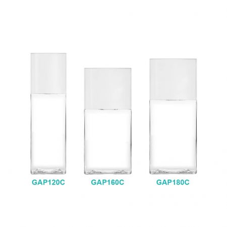 Bouteille cosmétique rectangulaire en PETG GAPC.