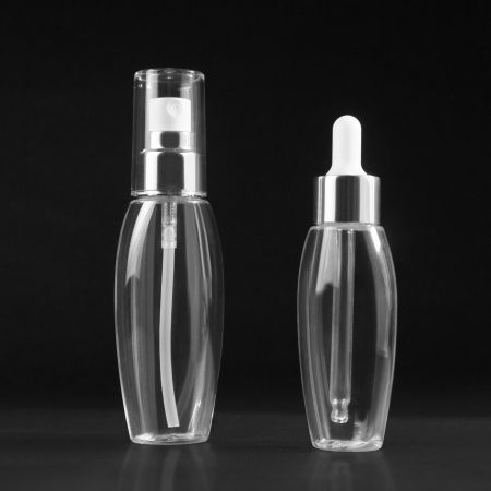Bouteille de Cosmétique Ovale en PETG - Bouteille de Cosmétique Ovale en PETG