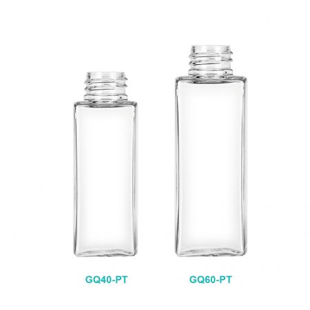 Bouteille cosmétique carrée en PETG
