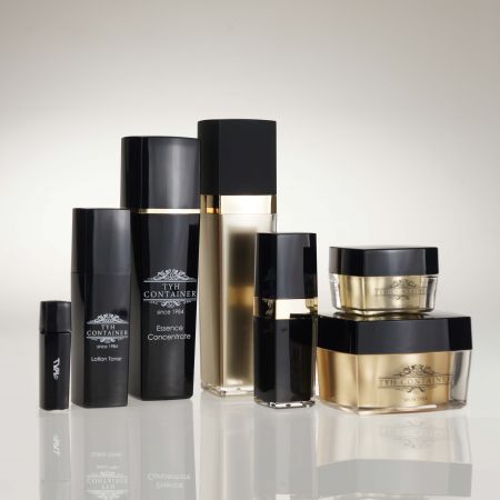 Pot cosmétique et bouteille cosmétique carrés - Pot cosmétique et bouteille cosmétique carrés