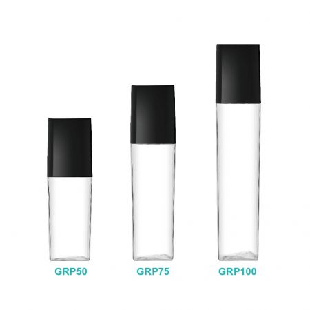Bouteille cosmétique en PETG carrée et arquée