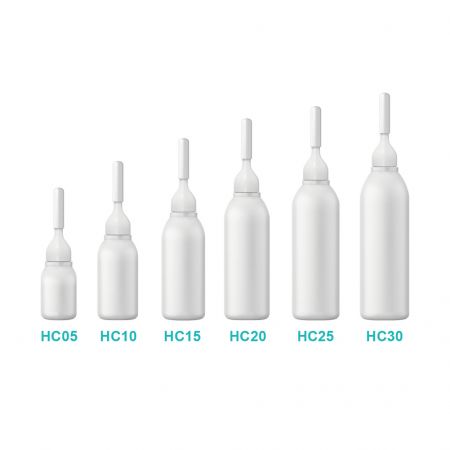 Bouteille ampoule ronde en LDPE HC.