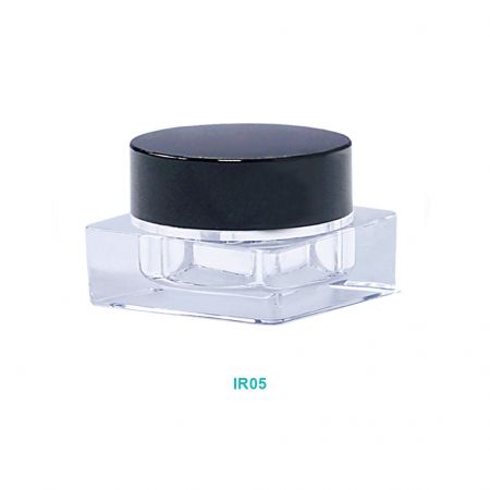 Pot carré en PET/ PETG de 5 ml - Pot carré en PET de 5 ml