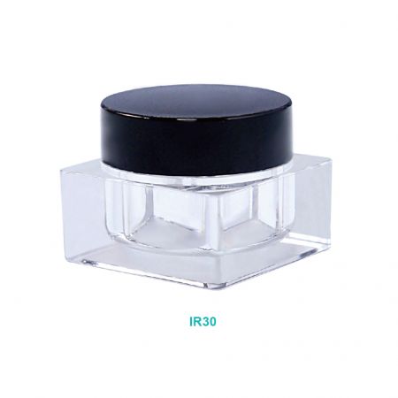 Pot carré en PET/ PETG de 30 ml - Pot de crème carré en PET de 30 ml