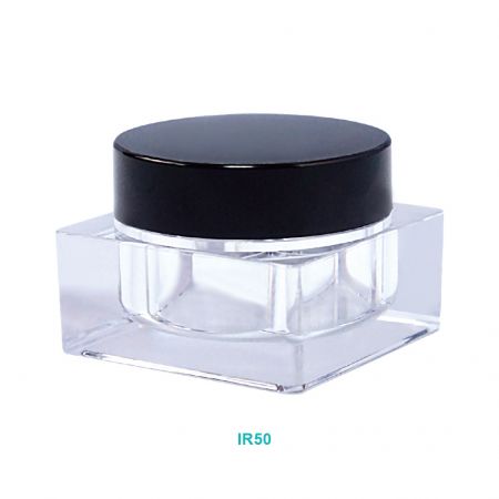 Pot carré en PET/ PETG de 50 ml - Pot carré en PET de 50 ml