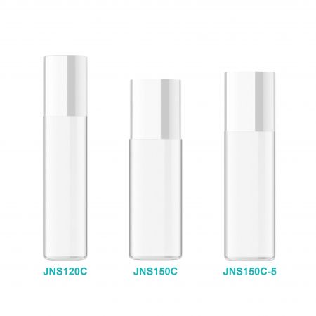 Bouteille cosmétique cylindrique en PETG