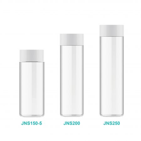 Bouteille cosmétique cylindrique en PETG