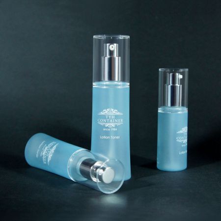 Bouteille cosmétique ovale en PETG - bouchon droit