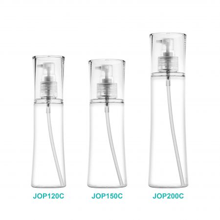 Bouteille cosmétique cylindrique en PETG