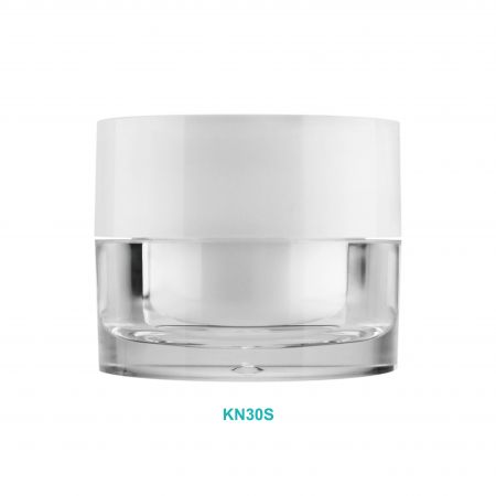 Pot de crème rond en acrylique de 30 ml avec un capuchon haut - Pot de crème rond en acrylique de 30 ml avec un capuchon haut