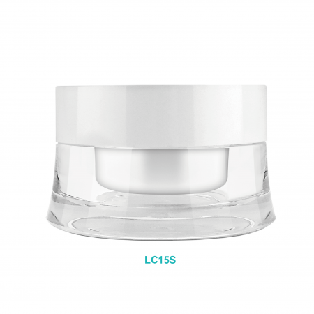 Pot de crème courbe rond en acrylique de 15 ml avec capuchon haut - Pot de crème courbe rond en acrylique de 15 ml avec capuchon haut