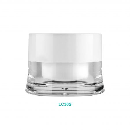 Pot rond en acrylique de 30 ml avec capuchon haut - Pot rond en acrylique de 30 ml avec capuchon haut
