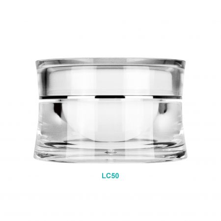 Pot de crème acrylique rond courbé de 50 ml - Pot de crème acrylique rond courbé de 50 ml