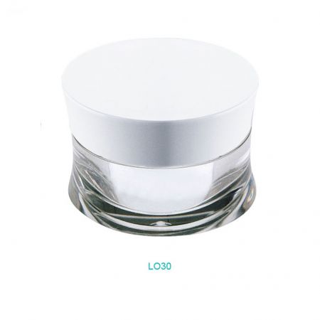 Pot à crème ovale en acrylique de 30 ml - Pot à crème ovale en acrylique de 30 ml