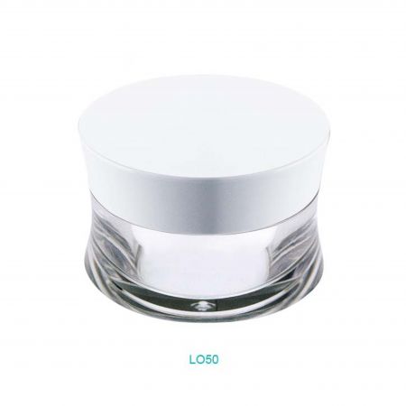 Pot de crème ovale en acrylique de 50 ml - Pot de crème ovale en acrylique de 50 ml