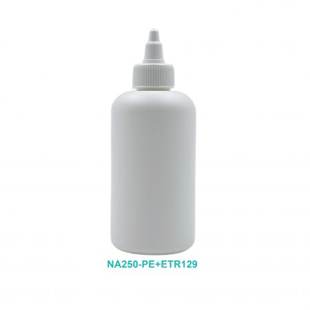 Bouteille de beauté Boston Round de 250 ml avec bouchon à nez pointu.