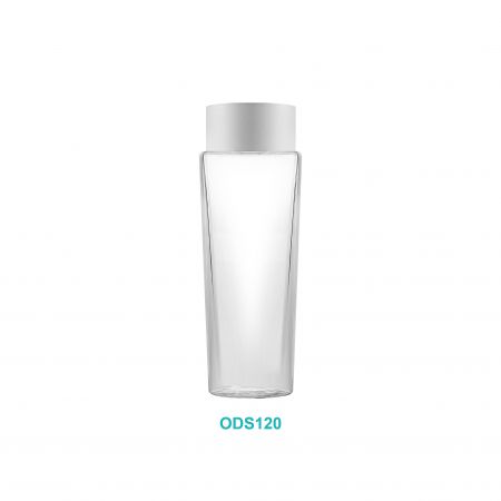 Bouteille cosmétique de forme spéciale.