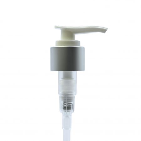 24/410 2.0cc High Output Lotion Pump with Aluminum Shell - 2cc Plastic Lotion Pump with AL Collar