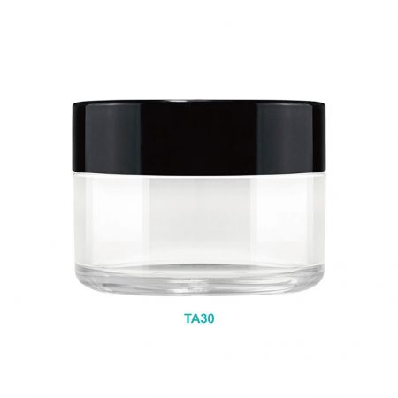 Pot de crème rond de 30 ml en PET/PETG - Pot de crème rond de 30 ml en PET