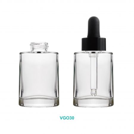 Bouteille en verre ovale
