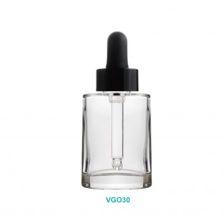 Flacon compte-gouttes en verre ovale de 30 ml - Flacon compte-gouttes en verre ovale à épaule plate de 30 ml