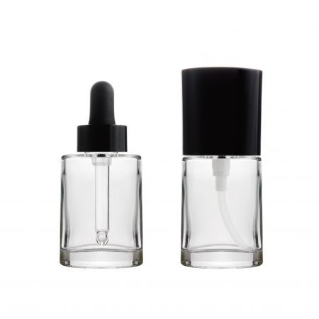 Flacon compte-gouttes en verre ovale de 30 ml - Bouteille compte-gouttes en verre ovale de 30 ml