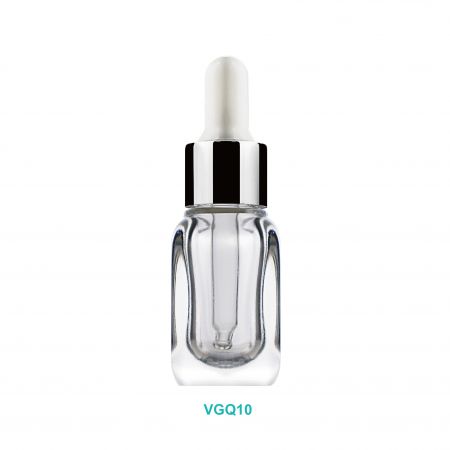 Bouteille compte-gouttes en verre carrée de 10 ml - Bouteille compte-gouttes carrée de 10 ml