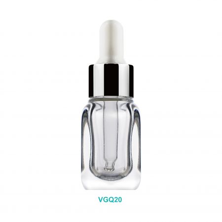 Bouteille compte-gouttes en verre carrée de 20 ml - Bouteille compte-gouttes carrée de 20 ml