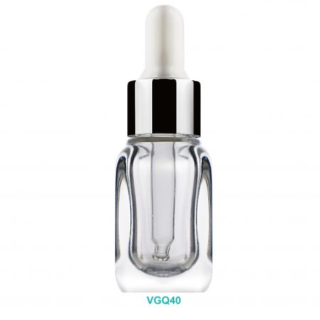 Bouteille cosmétique en verre carrée