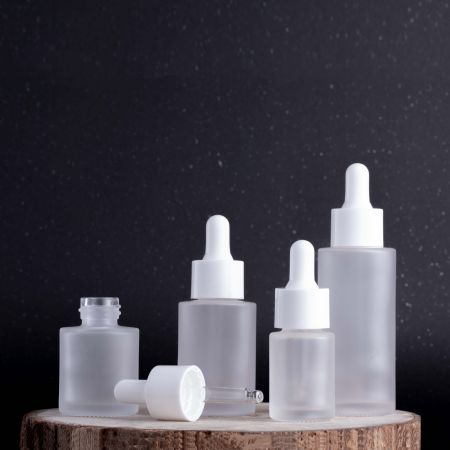 Bouteille en verre cylindrique - Bouteille compte-gouttes en verre cylindrique