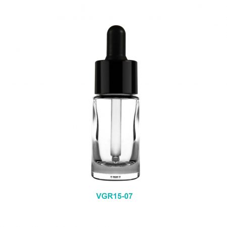 Flacon compte-gouttes en verre à épaule plate de 15 ml - Flacon cylindrique en verre de 15 ml