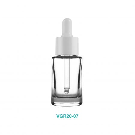Bouteille en verre compte-gouttes blanche de 20 ml