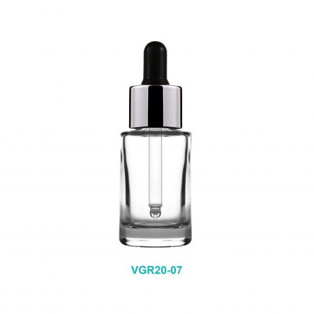 Bouteille en verre compte-gouttes à épaule plate de 20 ml - Bouteille en verre cylindrique de 20 ml
