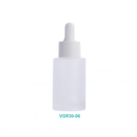 Flacon compte-gouttes cylindrique de 30 ml en verre - Flacon en verre rond à épaule plate de 30 ml