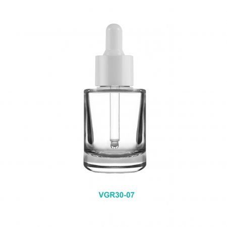 Bouteille en verre compte-gouttes blanche de 30 ml