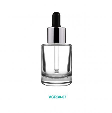 Bouteille en verre compte-gouttes à épaule plate de 30 ml - Bouteille en verre cylindrique de 30 ml