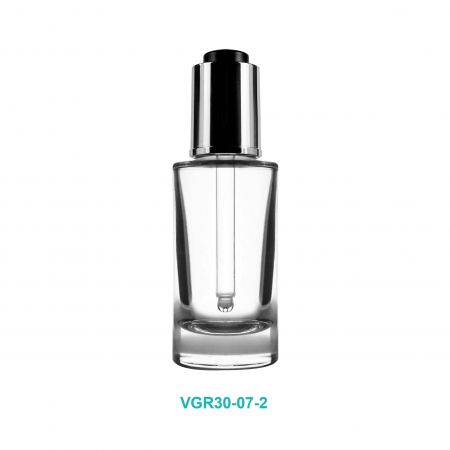 Bouteille en verre cylindrique avec épaule plate de 30 ml - Bouteille en verre cylindrique compte-gouttes de 30 ml