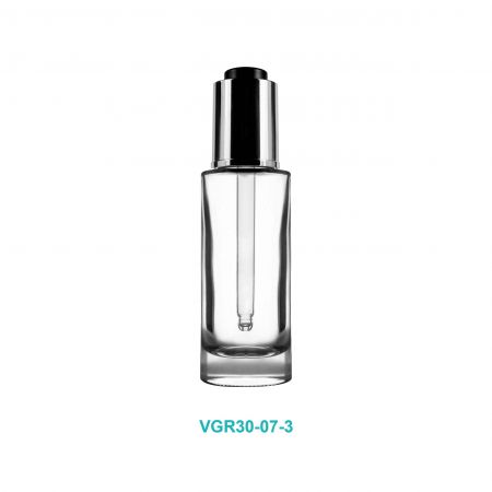 Bouteille compte-gouttes argentée de 30 ml