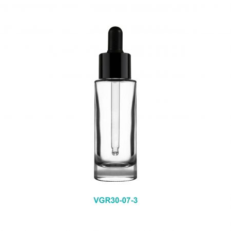 Bouteille en verre compte-gouttes noire de 30 ml